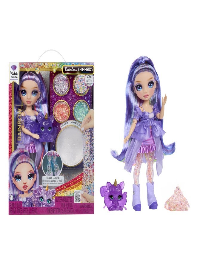 Rainbow High Rainbow Shimmers with Slime - Violet, Purple 11” Fashion Doll, Create a Rainbow Doll, Slime Kit, Pet Squirrel, Kids Gift 4+ - Image 1